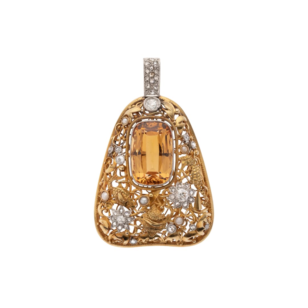 Diamantrosen insg. ca. 0,30 ct
Brillanten insg. ca. 0,25 ct
30er Jahre