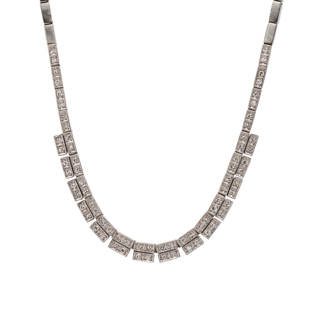 72 Diamanten insgesamt ca. 1,4 ct H-J/ vs2-si2
Länge: 40 cm