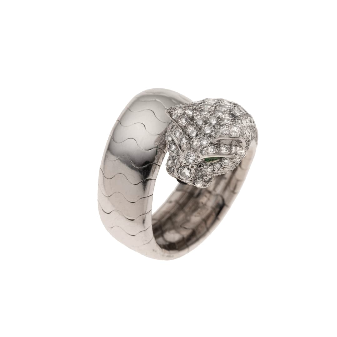 2 Smaragde Tropfenschliff 0,1 ct
146 Brillanten 2,79 ct D-F/vvs1-vvs2
Signiert Cartier 804135